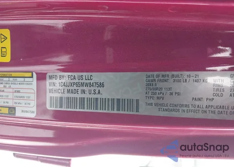 2021 Jeep Wrangler 4Xe Unlimited Sahara 4X4 from USA, damaged, VIN 1C4JJXP65MW847586